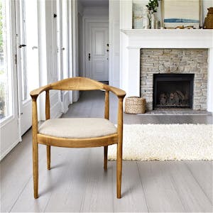 Chaise design en bouclette sable PALERME